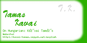 tamas kavai business card